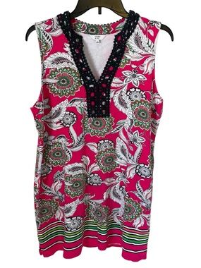 Crown & Ivy Pink Floral Sleeveless Dress Size Medium